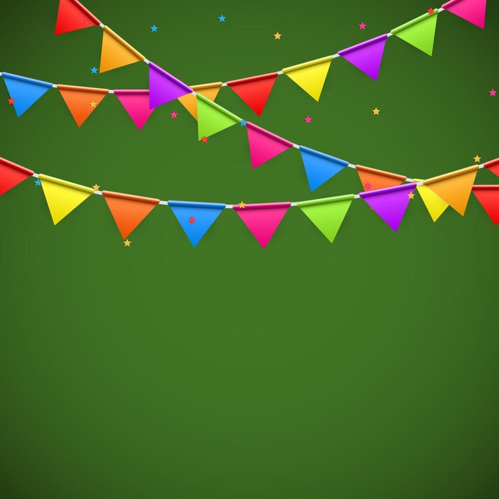 Party Background with Flags Vector Illustration