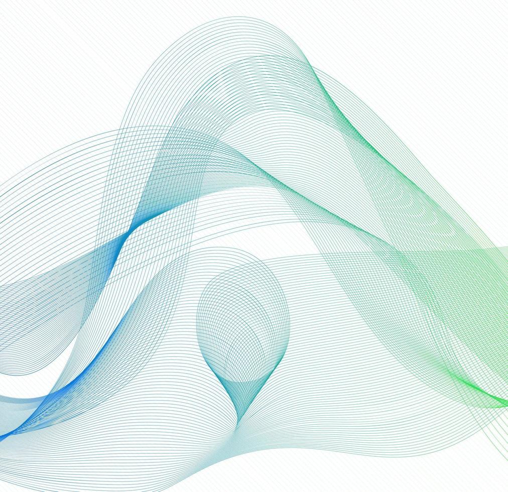 Abstract Wave Set on White Background. Vector Illustration.
