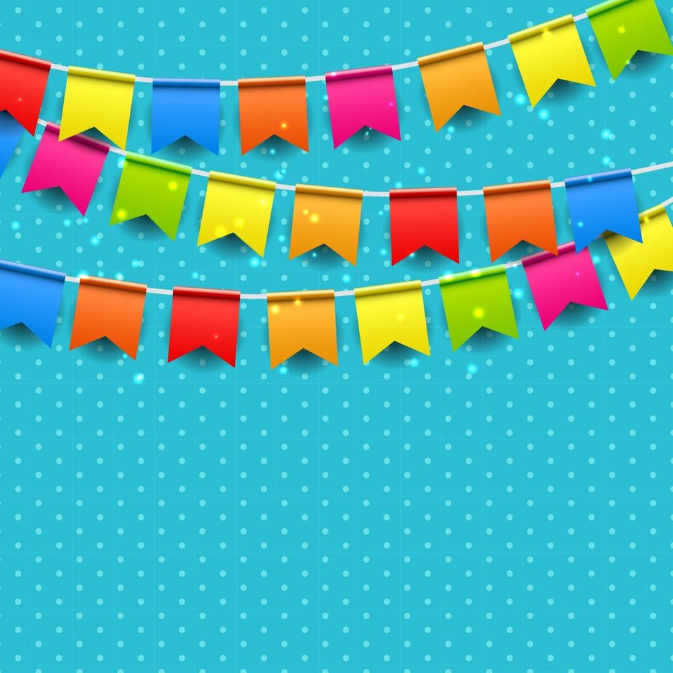 Party Background with Flags Vector Illustration