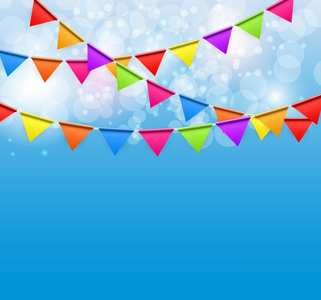 Party Background with Flags Vector Illustration