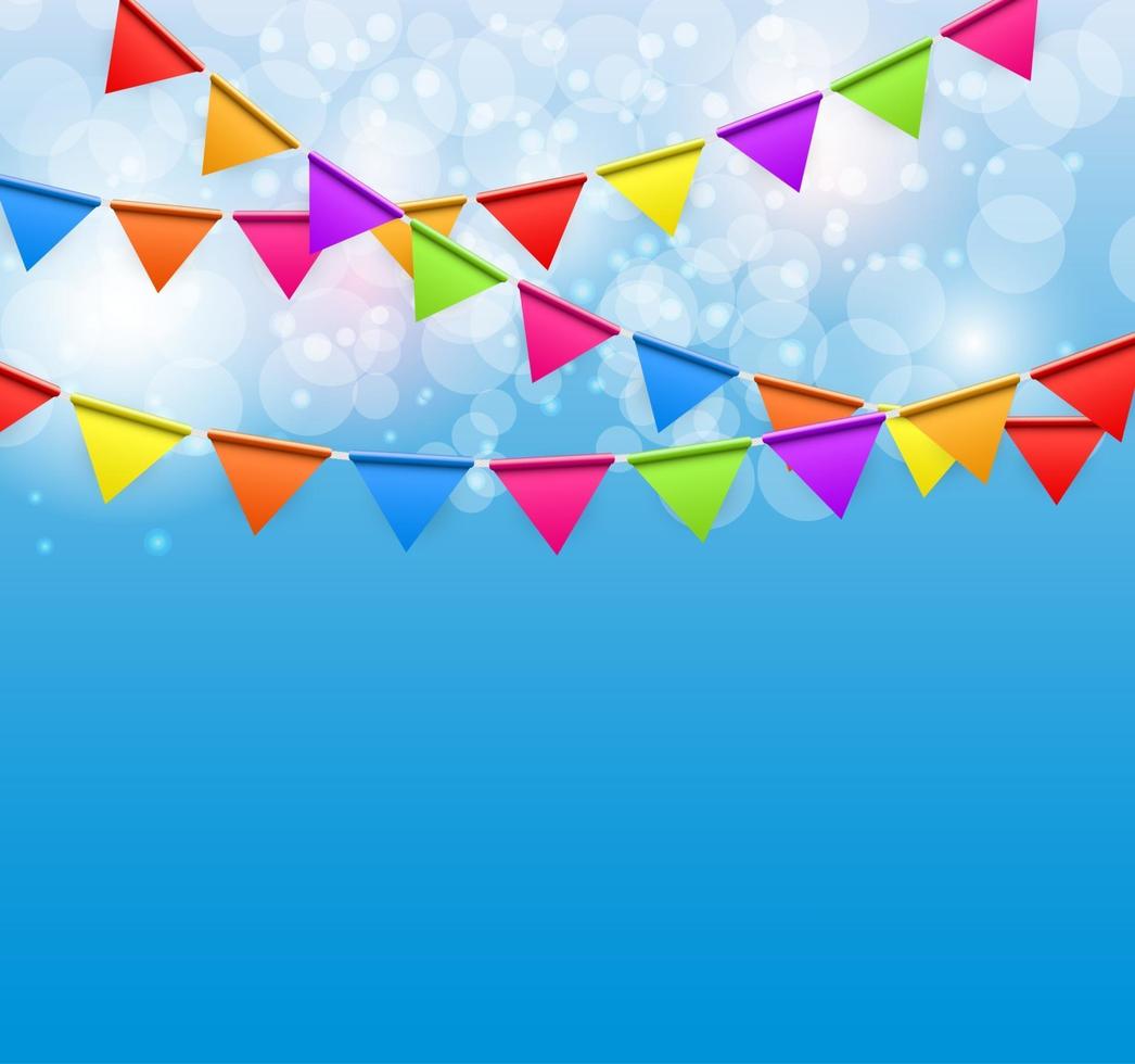 Party Background with Flags Vector Illustration