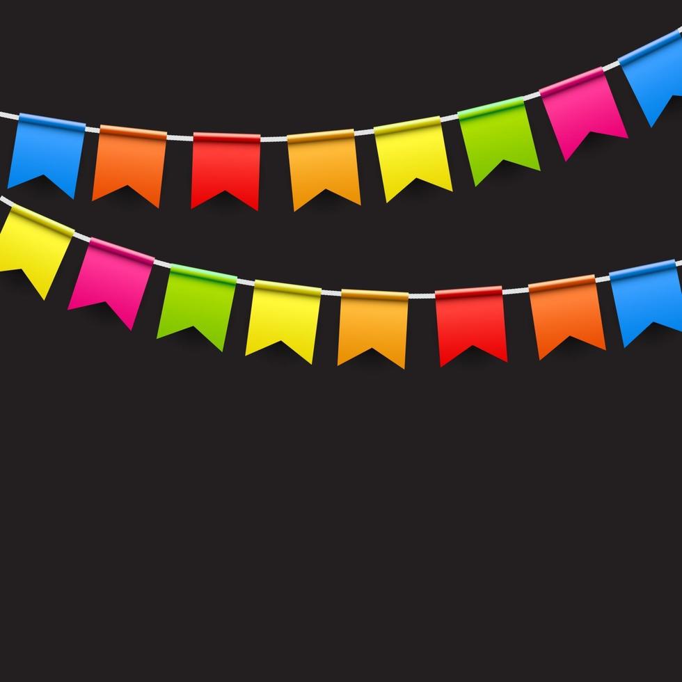 Party Background with Flags Vector Illustration