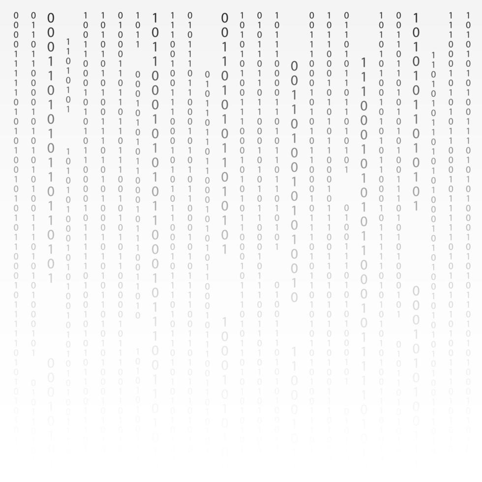 Black and White. Algorithm Binary Code with digits on background, encoding, decryptiondata code, matrix. Vector Illustration