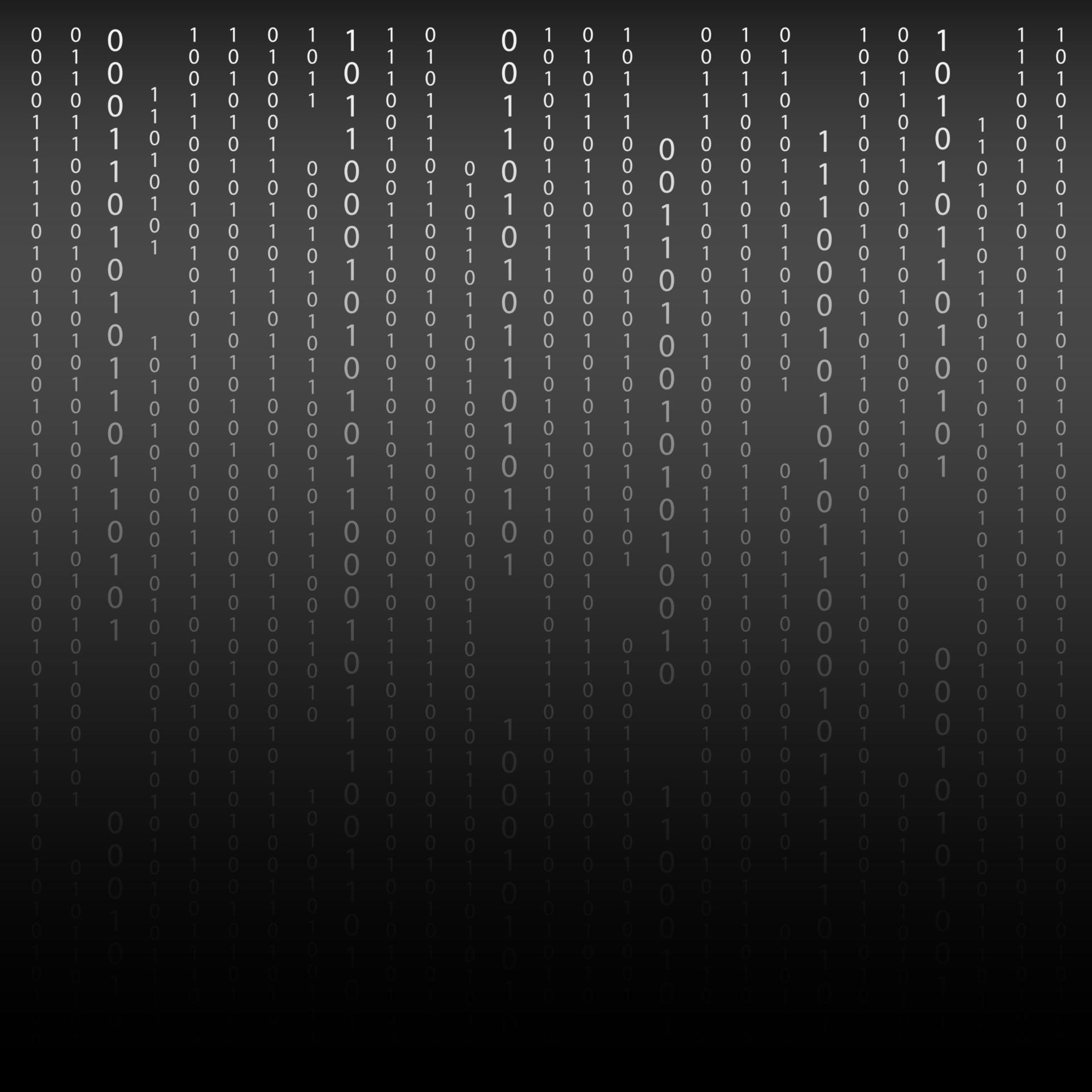Black and White. Algorithm Binary Code with digits on background ...