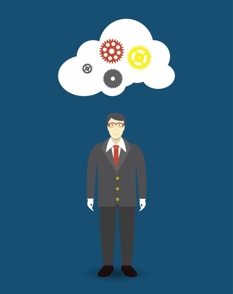 Personal development. Success. Personal and career growth. Business idea. Cloud connection technology. Flat Concept Vector Illustration