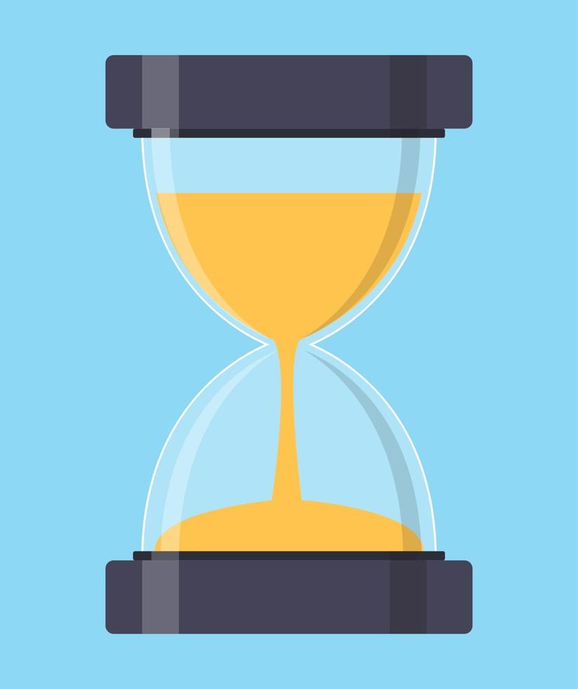 reloj de arena, icono de reloj de arena en estilo plano. ilustración vectorial vector