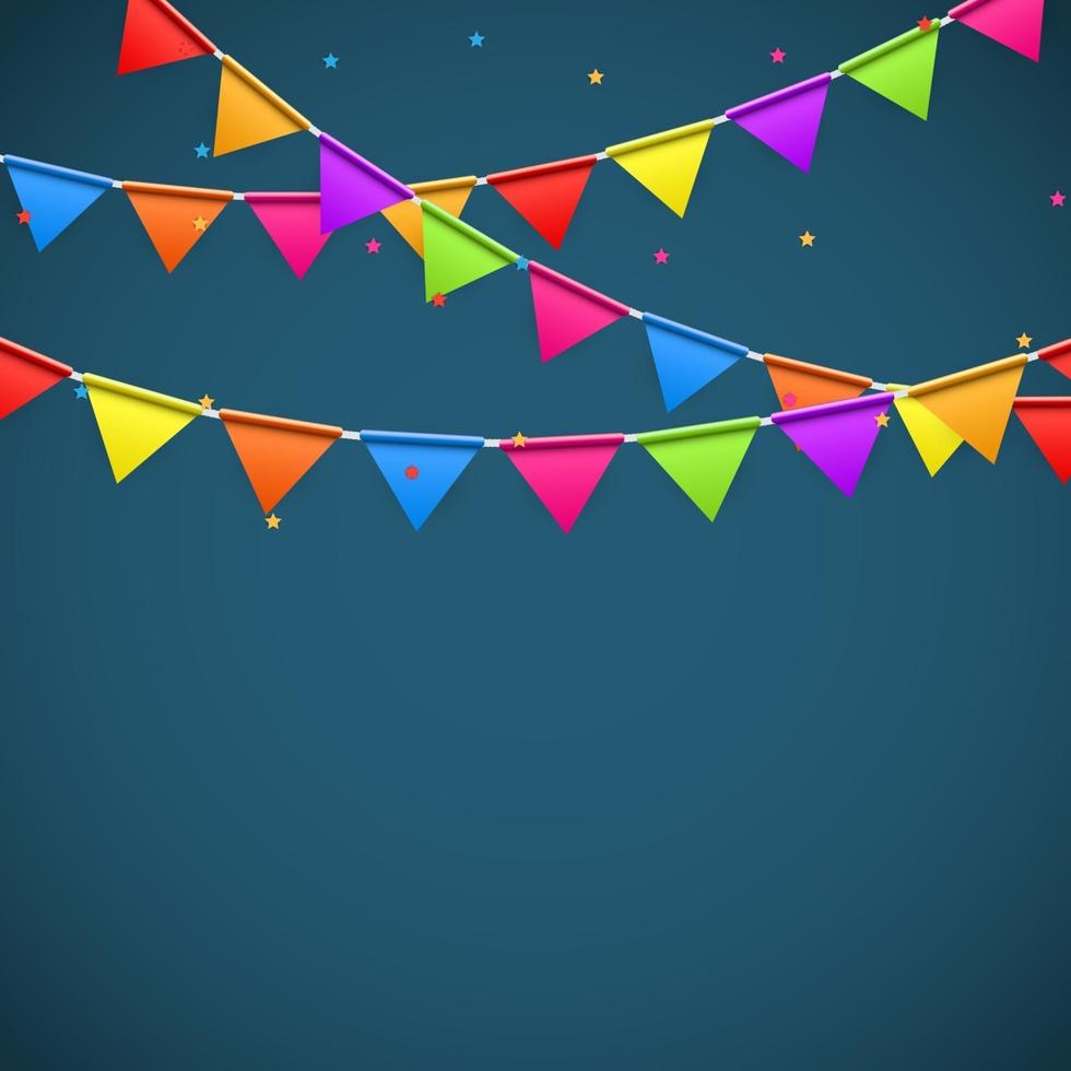 Party Background with Flags Vector Illustration