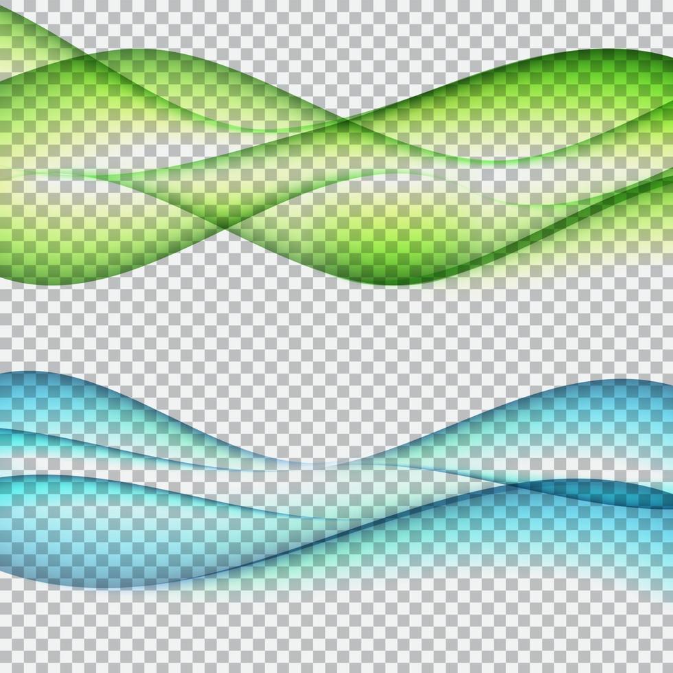 Abstract  Wave Set on Transparent Background. Vector Illustration