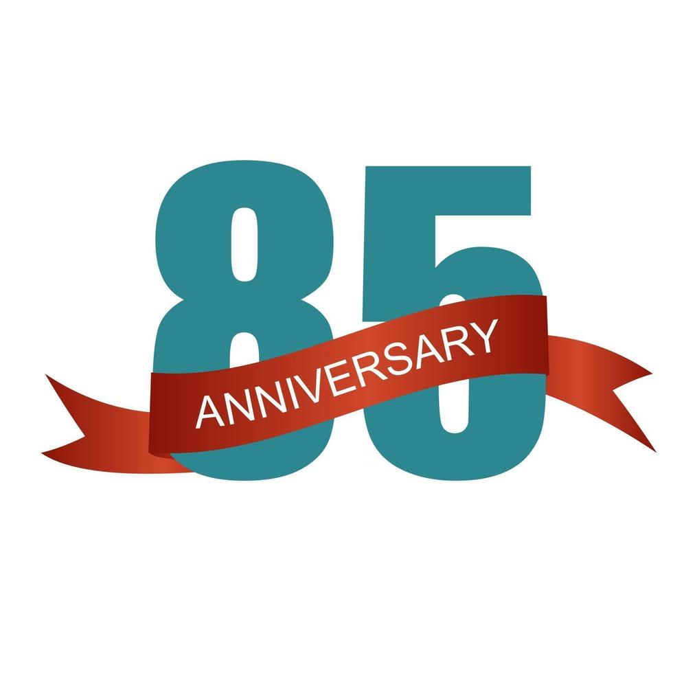 Eighty Five 85 Years Anniversary Label Sign for your Date vector