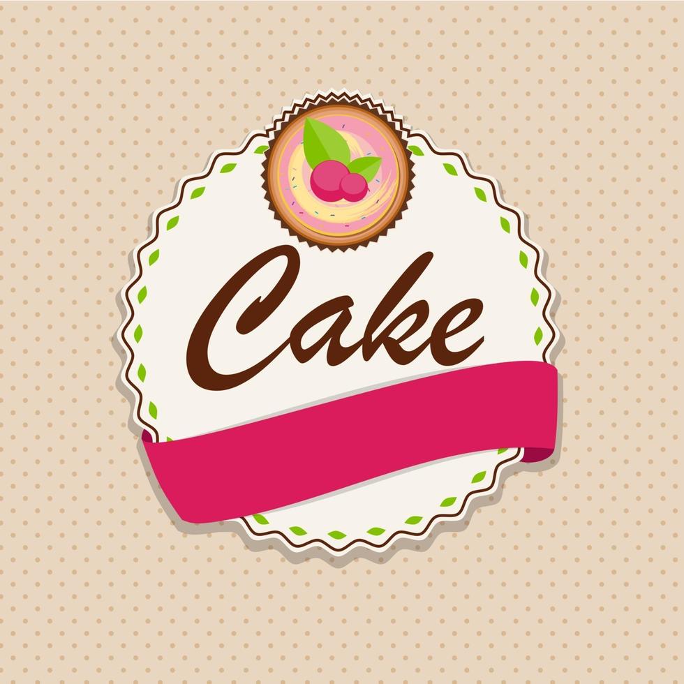 Sweet Cake with Berry Menu Background Vector Illustration