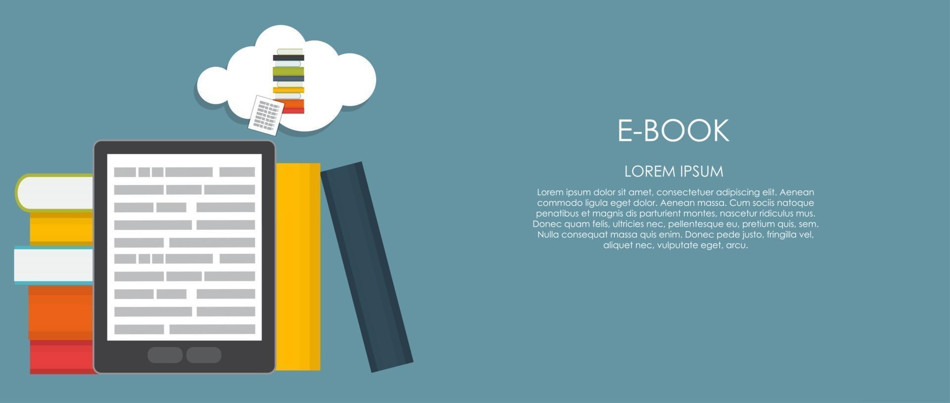 E-Book Vector illustration. Flat computing background