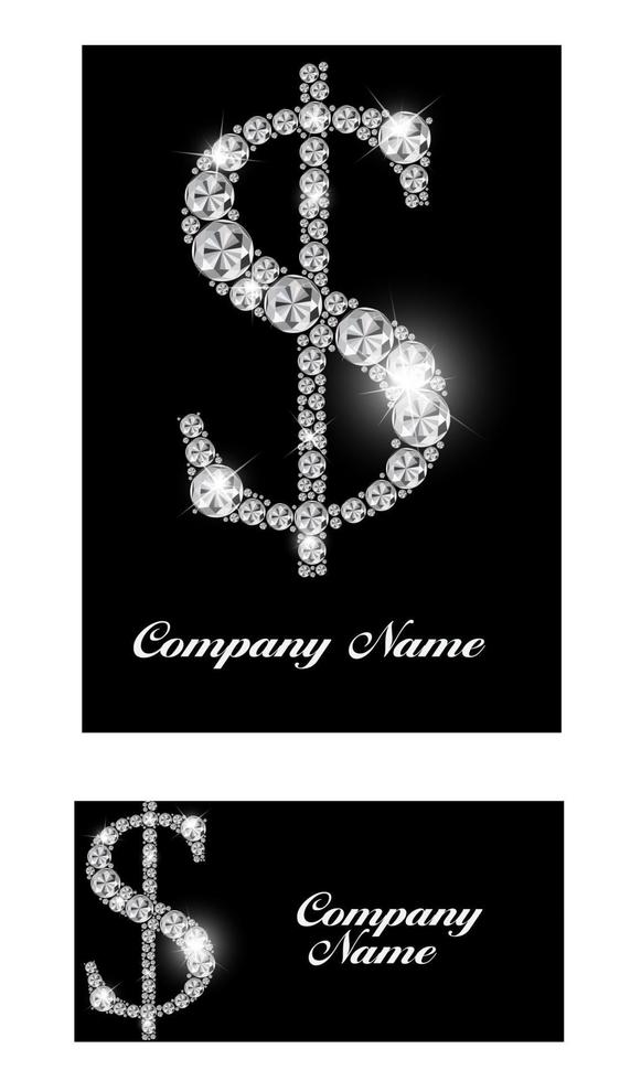 Abstract Luxury Black Diamond Business Card Vector Illustration