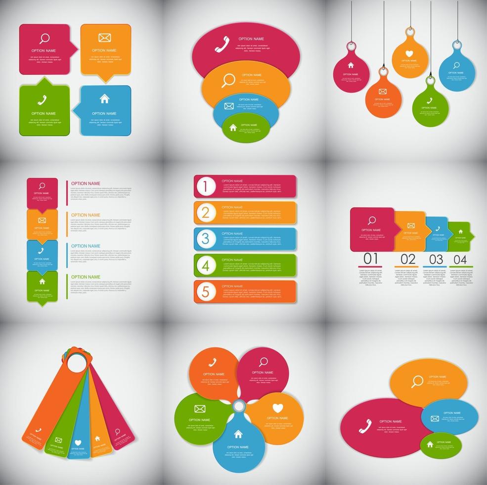 Collection of Infographic Templates for Business Vector Illustration