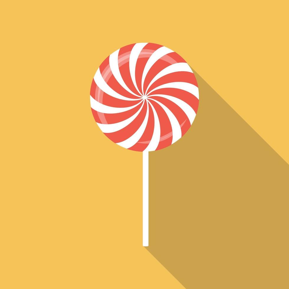 Sweet Candy Flat Icon with Long Shadow, Vector Illustration