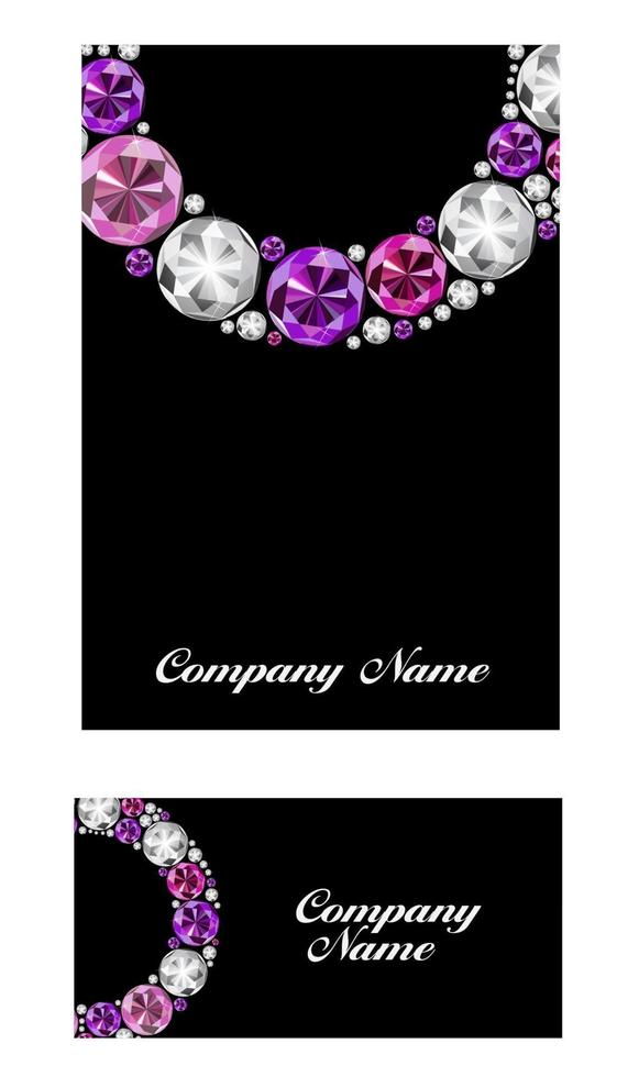 Abstract Luxury Black Diamond Business Card Vector Illustration