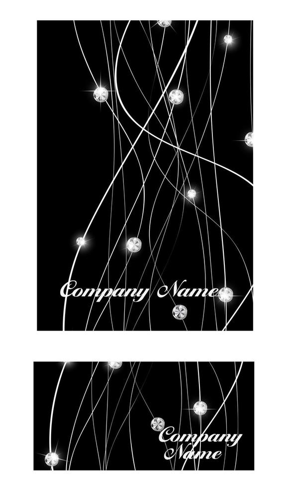 Abstract Luxury Black Diamond Business Card Vector Illustration