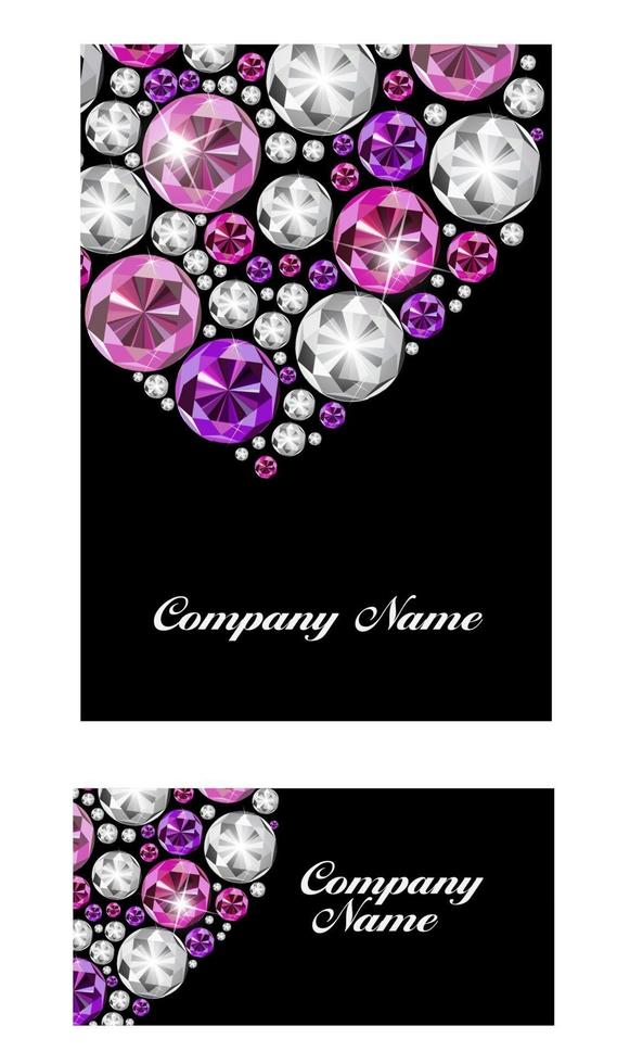 Abstract Luxury Black Diamond Business Card Vector Illustration