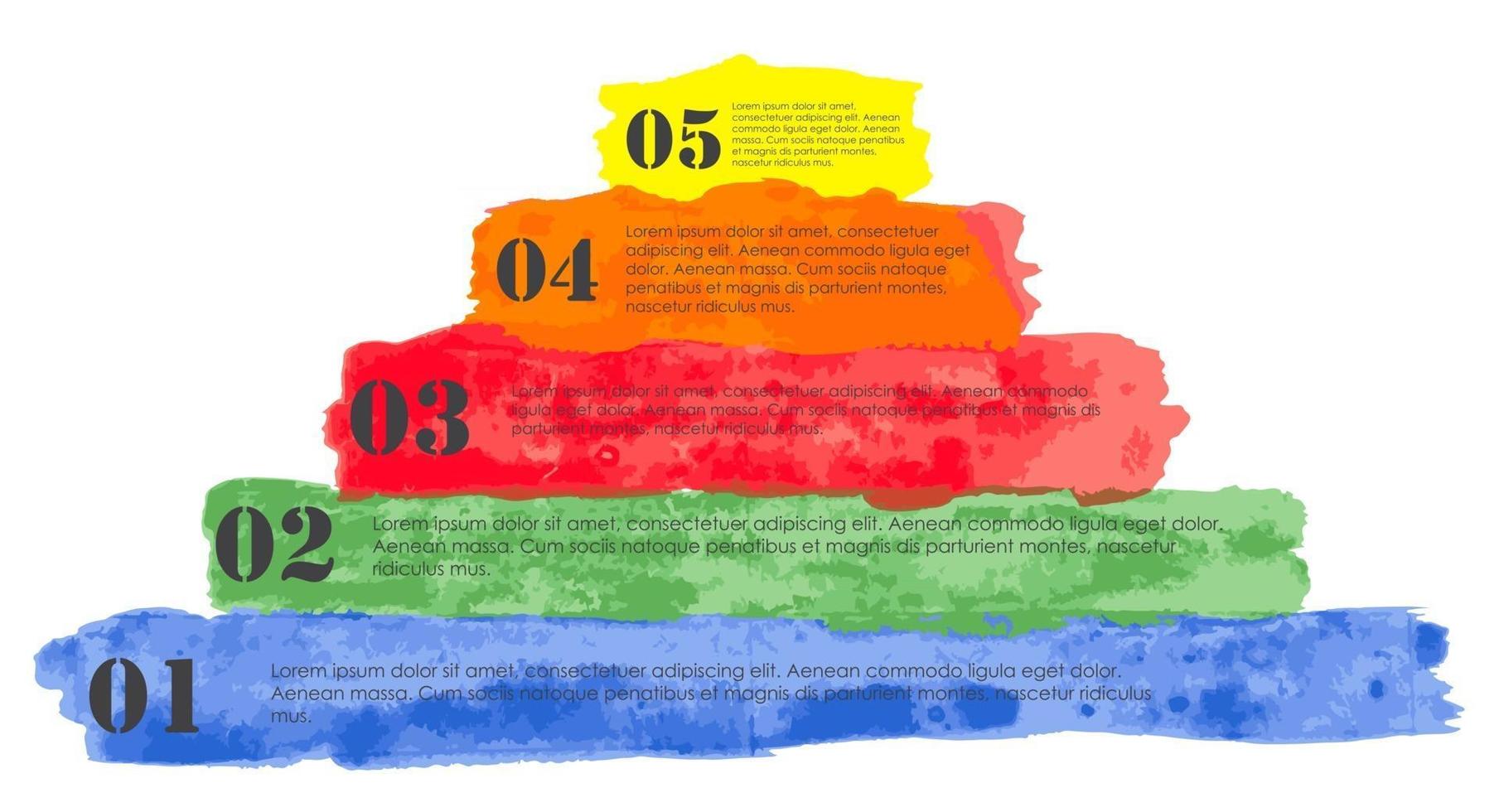 Plantillas infográficas de acuarela para la ilustración de vector de negocios