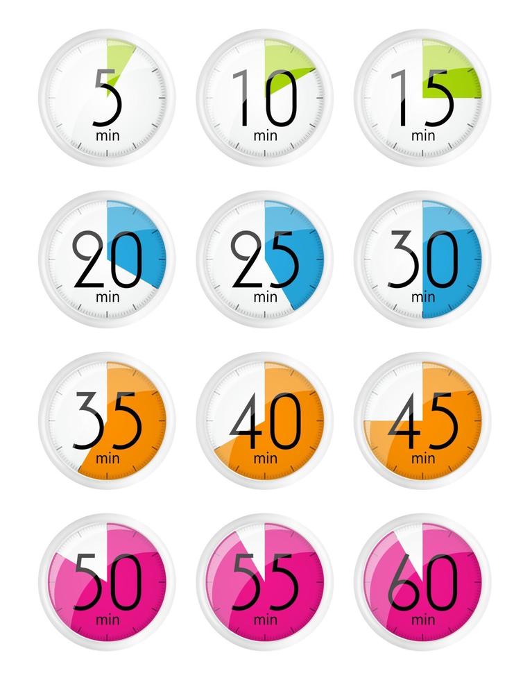 Silver Watch Designation Minutes. Vector Illustration