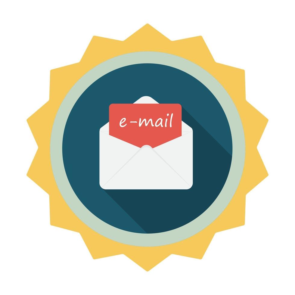 E-Mail Flat Icon with Long Shadow, Vector Illustration