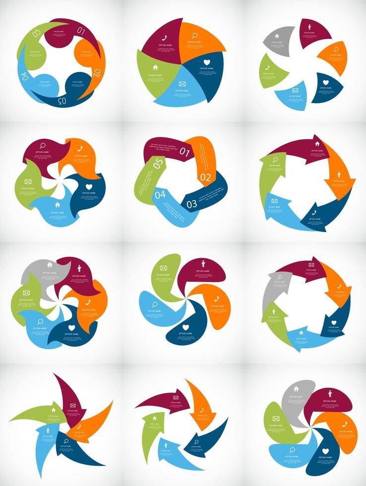 Collection of Infographic Templates for Business Vector Illustration
