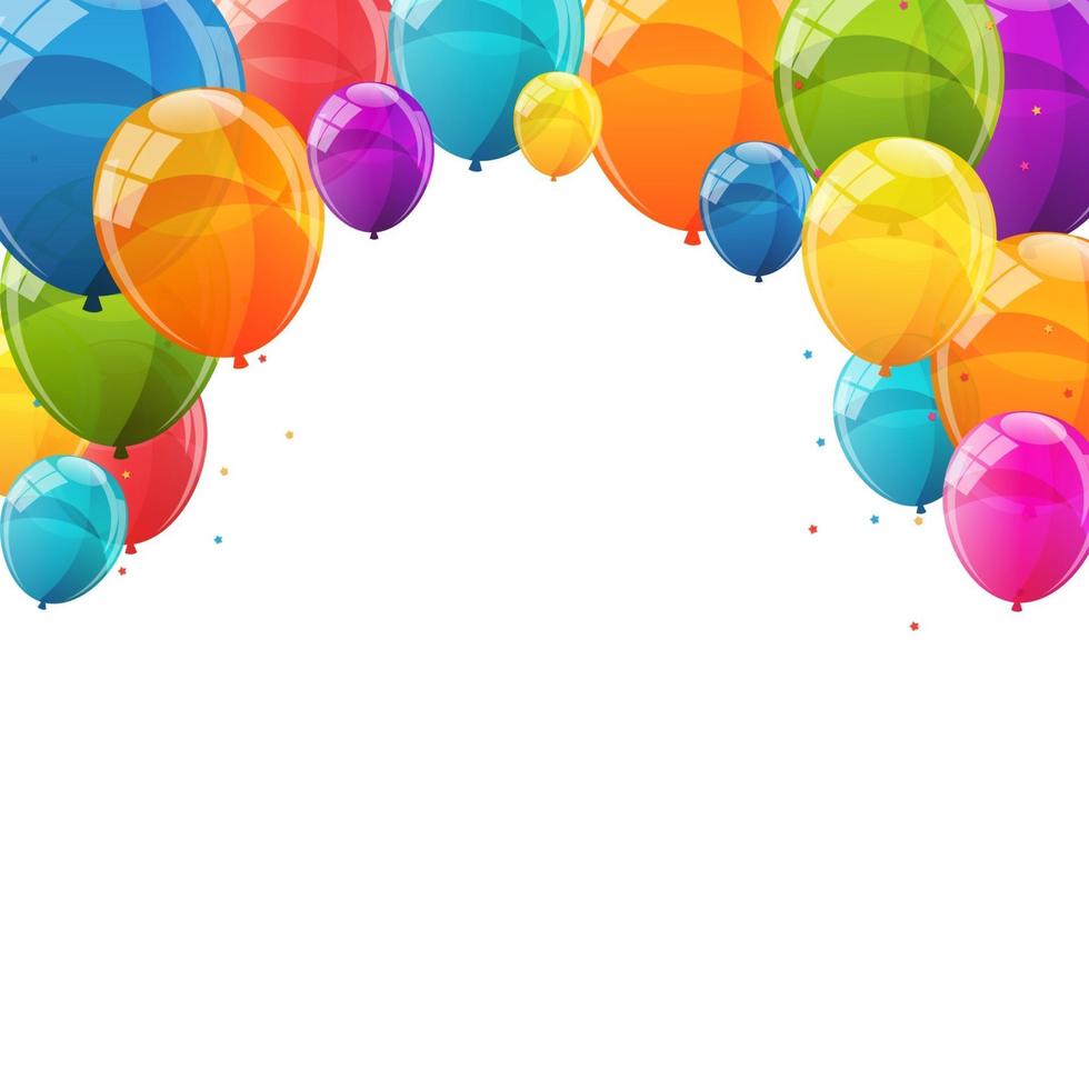 Color Glossy Balloons Background Vector Illustration