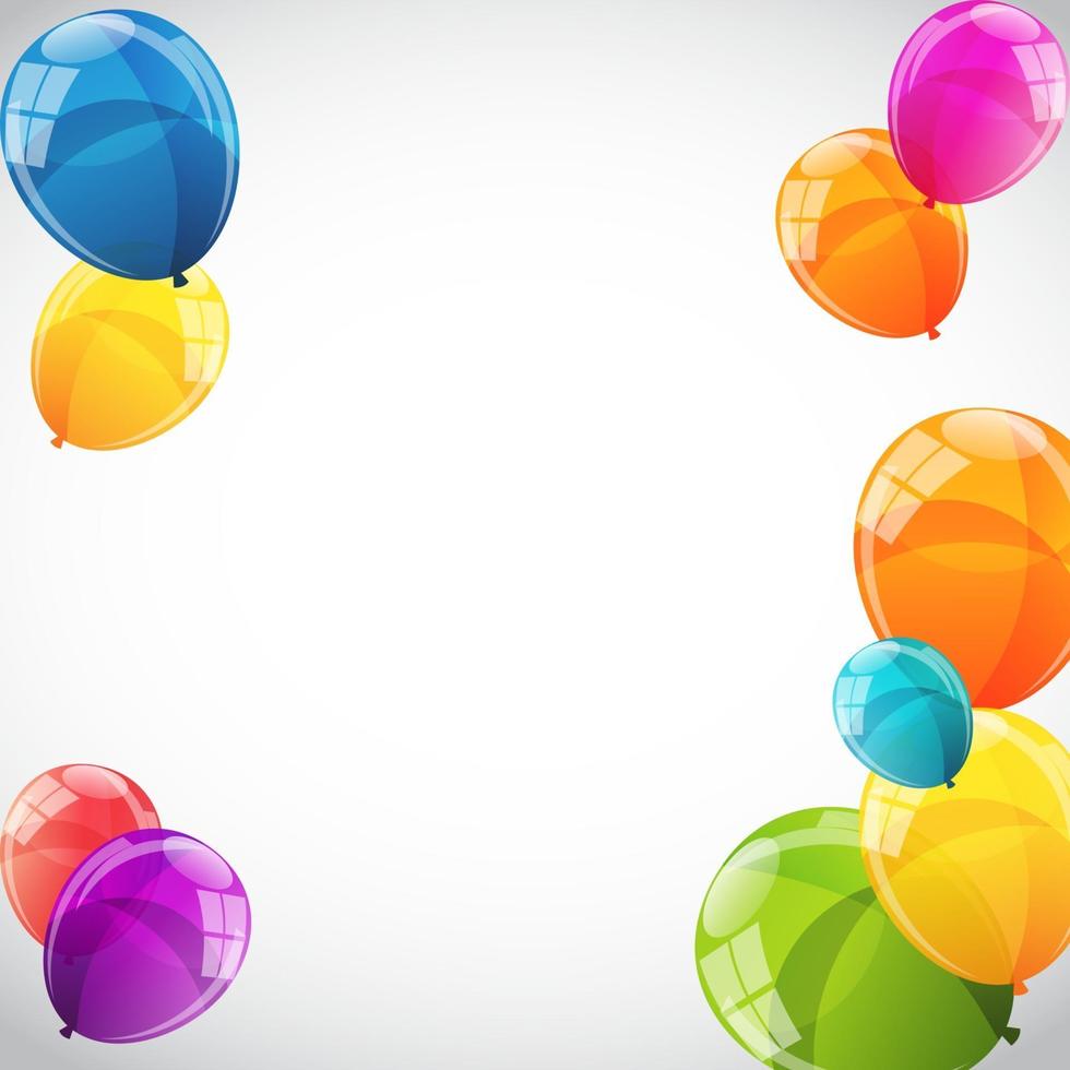 Color Glossy Balloons Background Vector Illustration