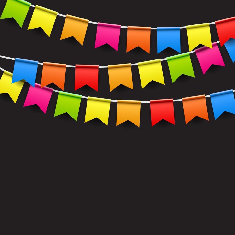 Party Background with Flags Vector Illustration