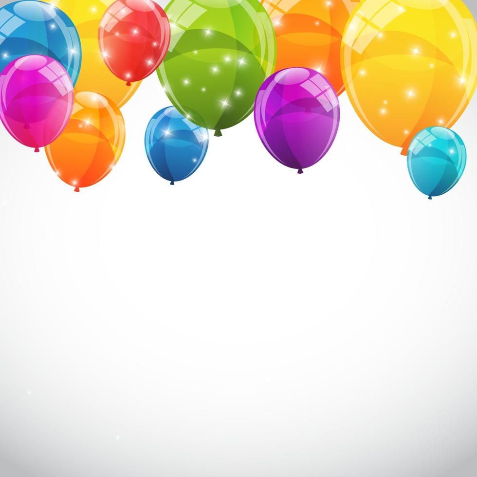 Ilustración de vector de fondo de globos brillantes de color