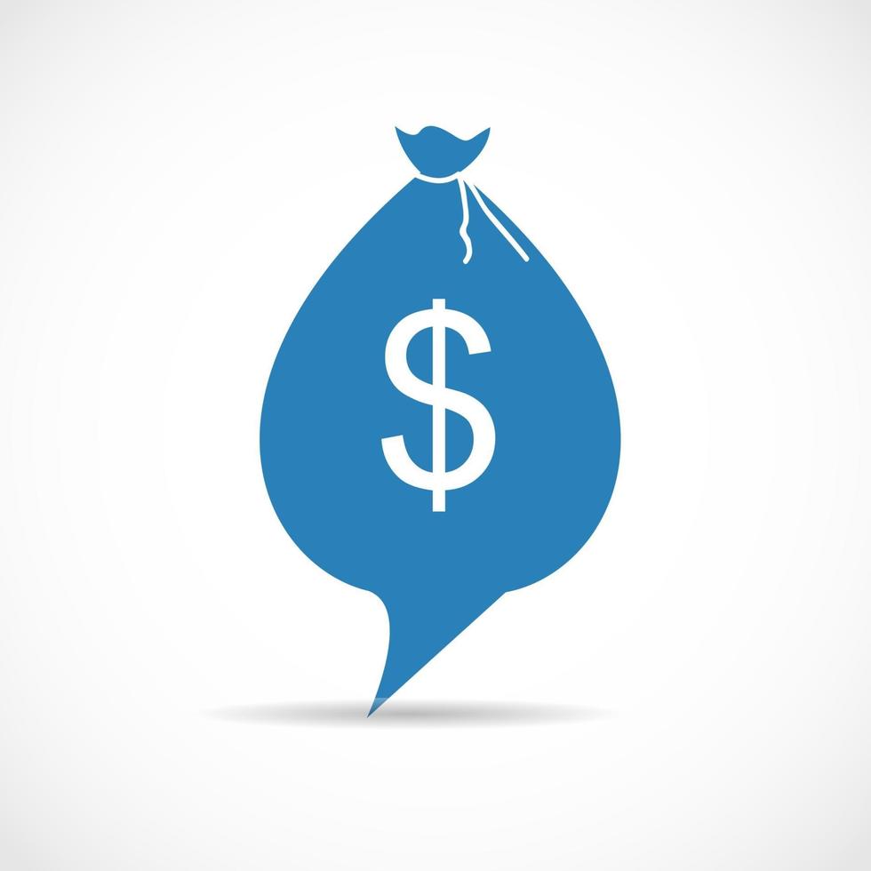 Money Bag in Modern Flat Style Icon Concept for Web. Vector Illustration