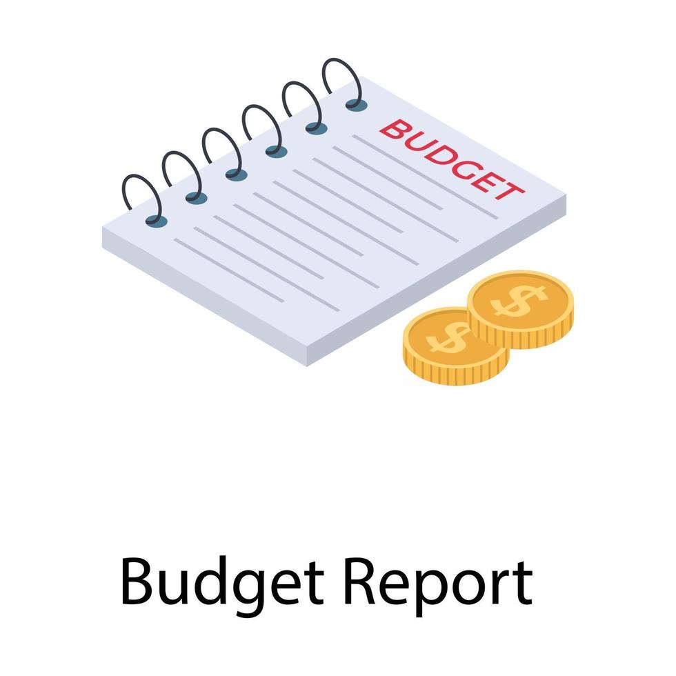 Financial Budget Report vector