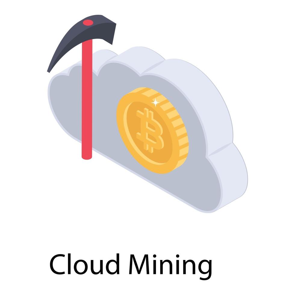 minería en la nube de bitcoin vector