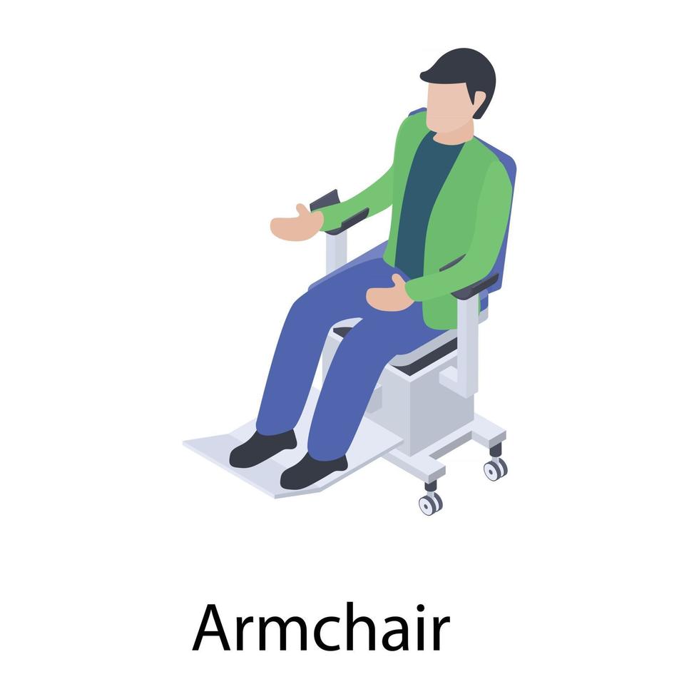 Electric Wheelchair Person vector