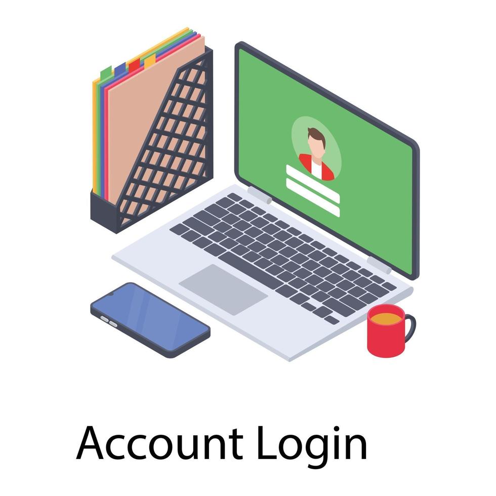 Online Account Login vector