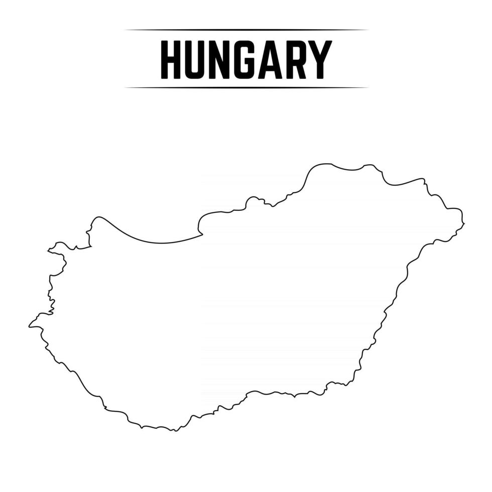 Outline Simple Map of Hungary vector