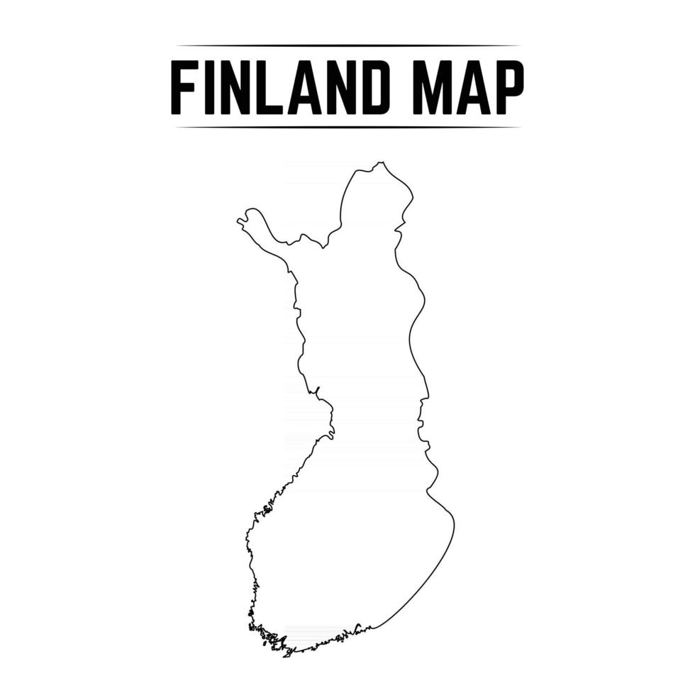 Outline Simple Map of Finland vector