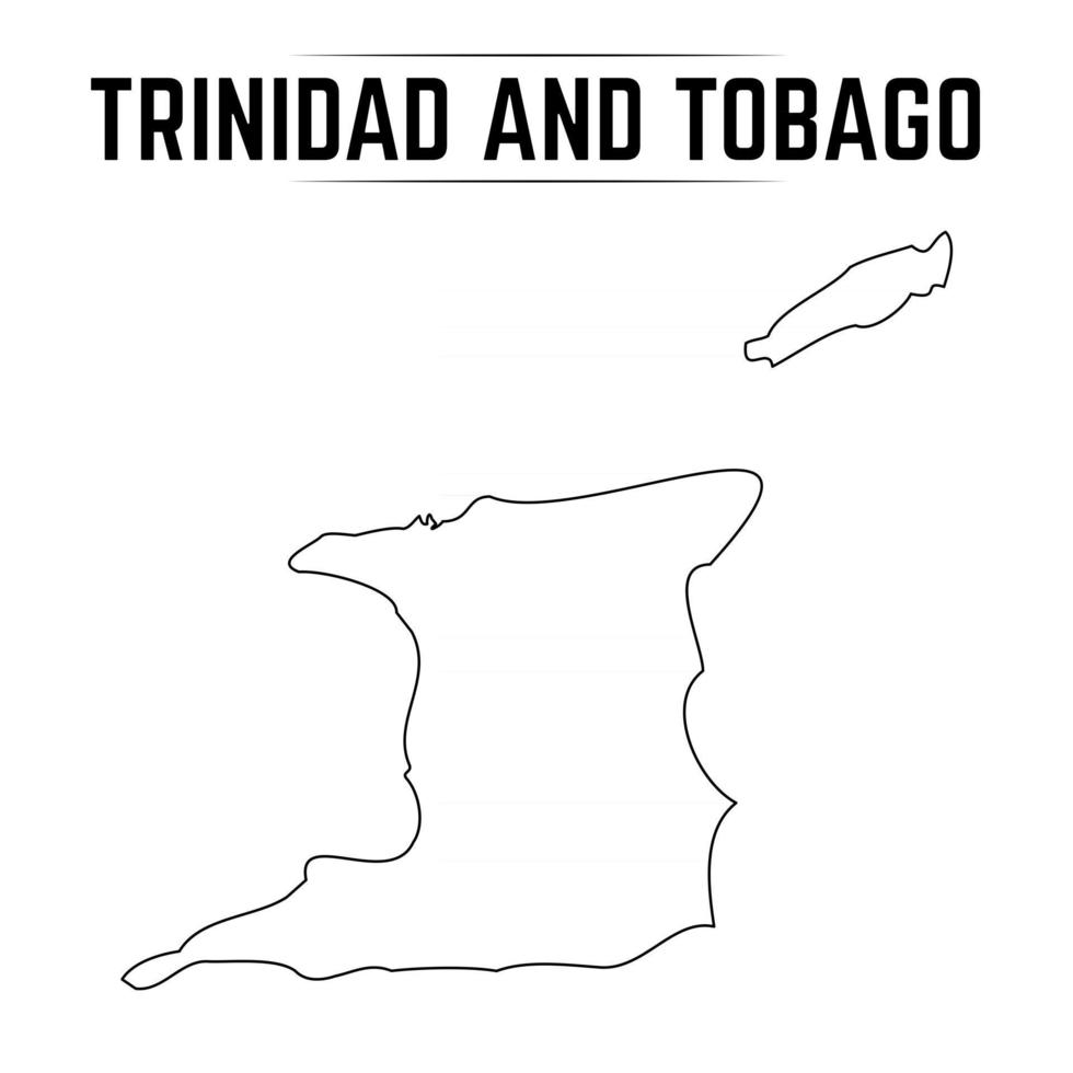 esquema simple mapa de trinidad y tobago vector