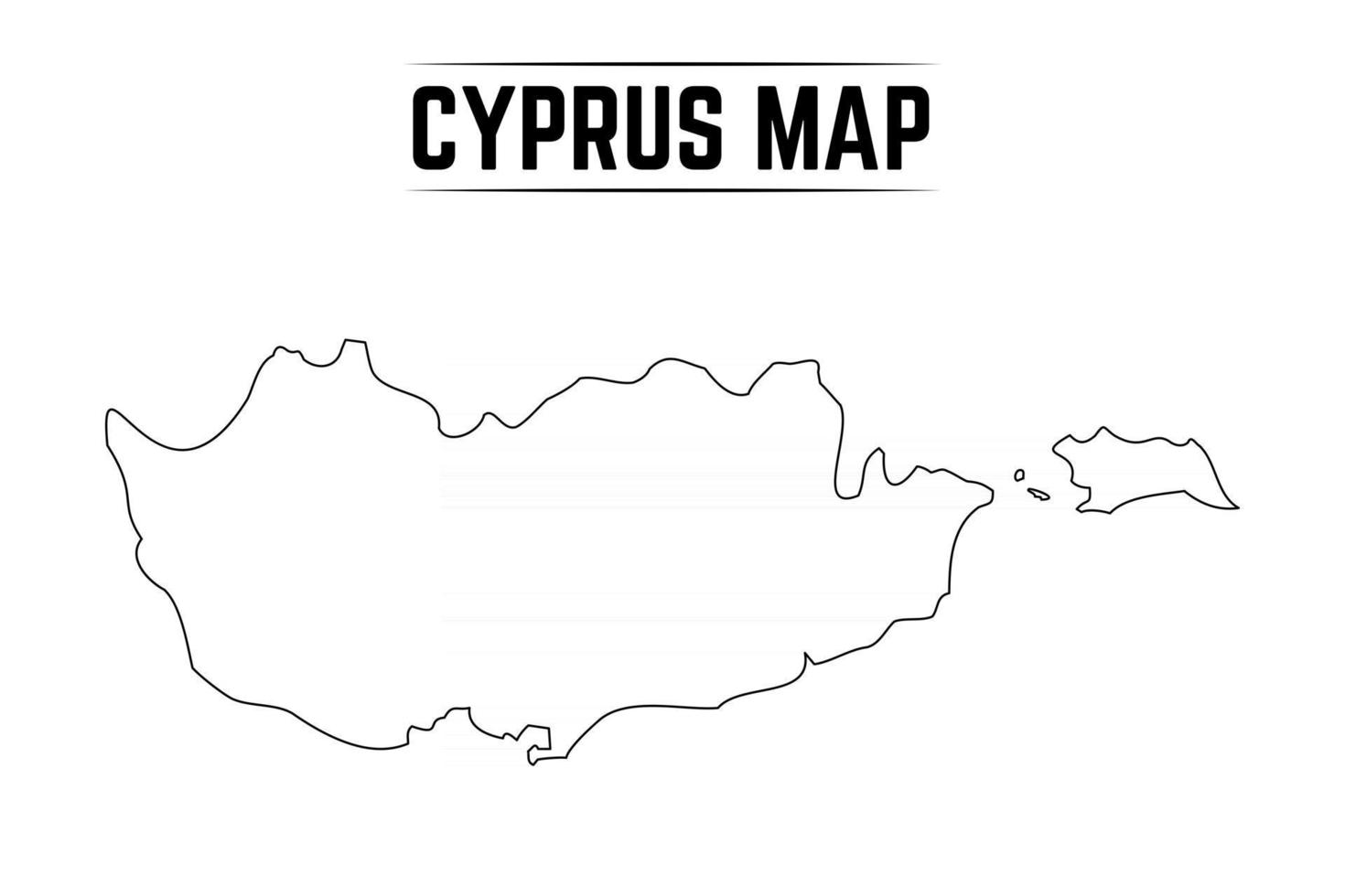 Outline Simple Map of Cyprus vector