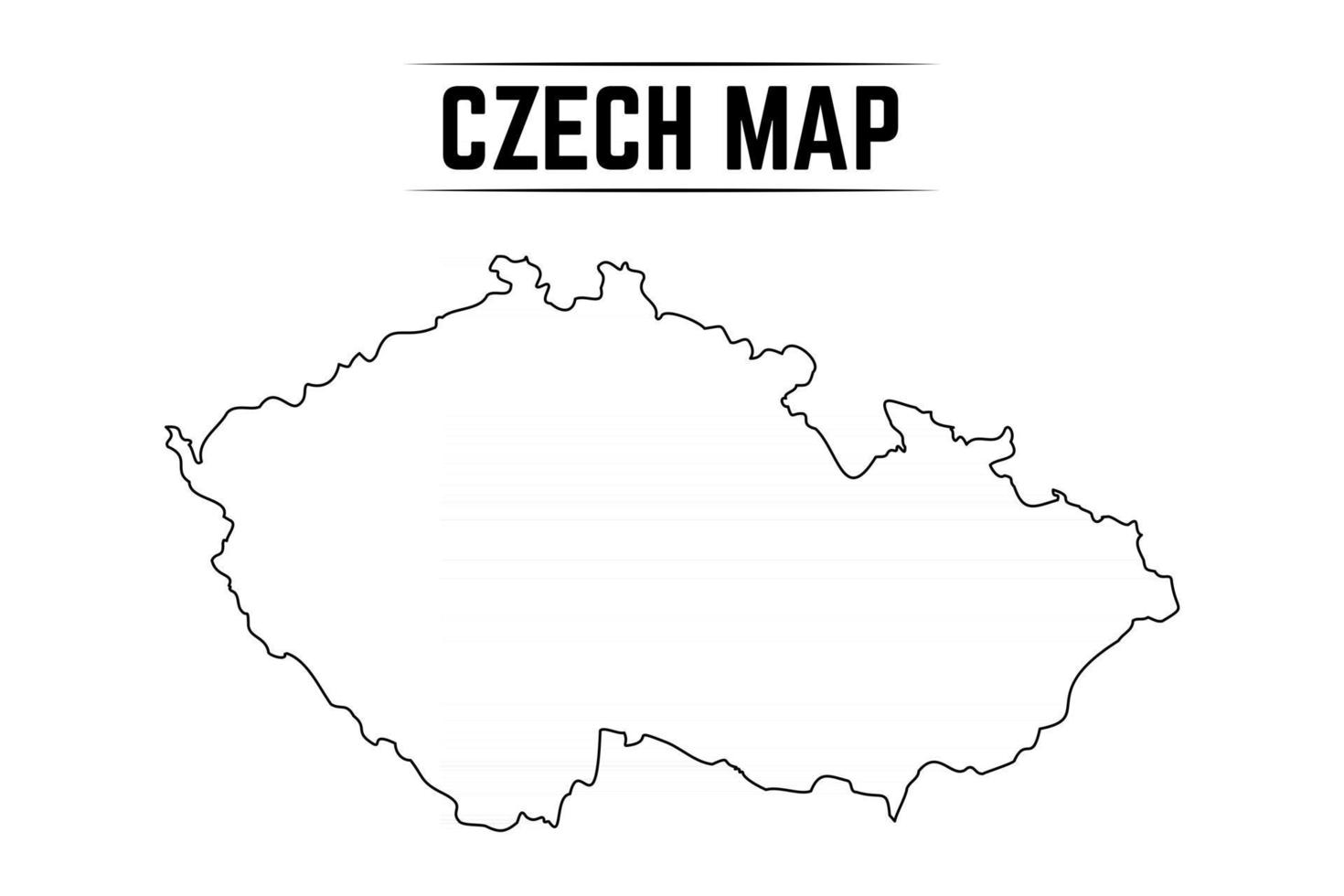 esquema simple mapa de la república checa vector