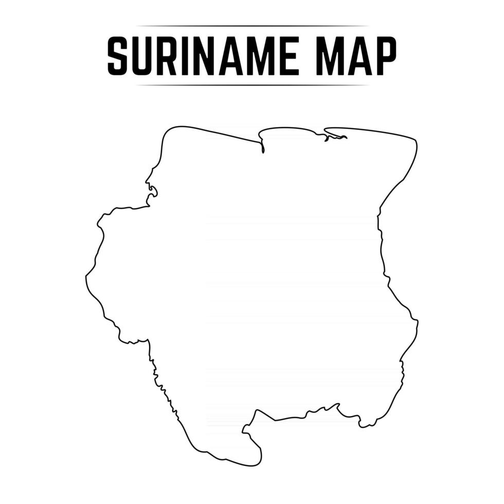 Outline Simple Map of Suriname vector