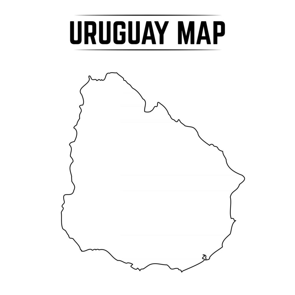 Outline Simple Map of Uruguay vector