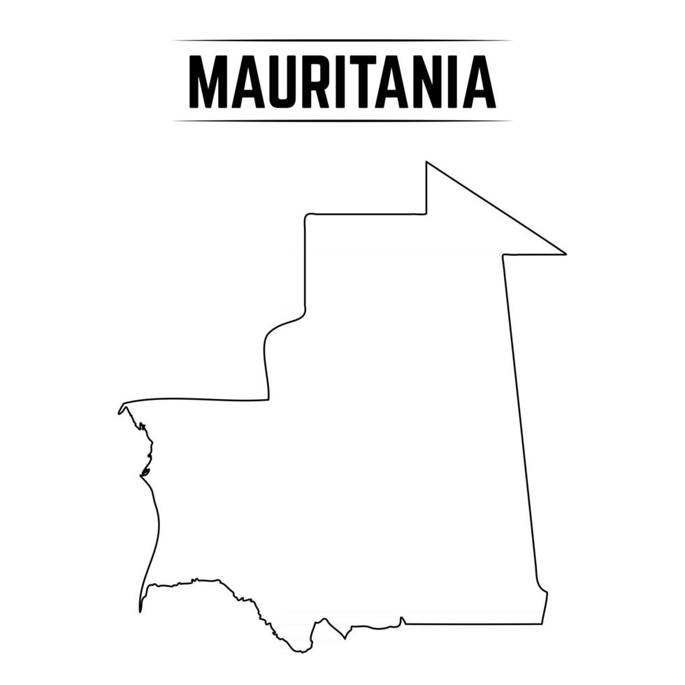 Outline Simple Map of Mauritania vector