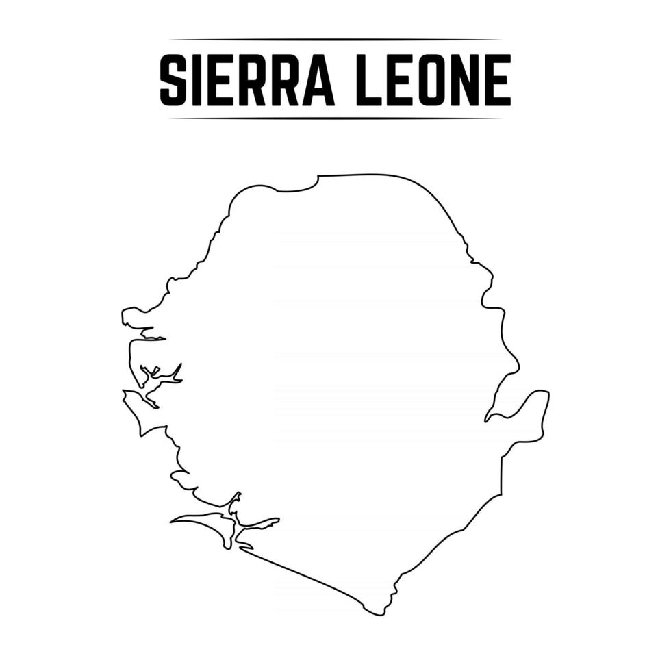 esquema simple mapa de sierra leona vector