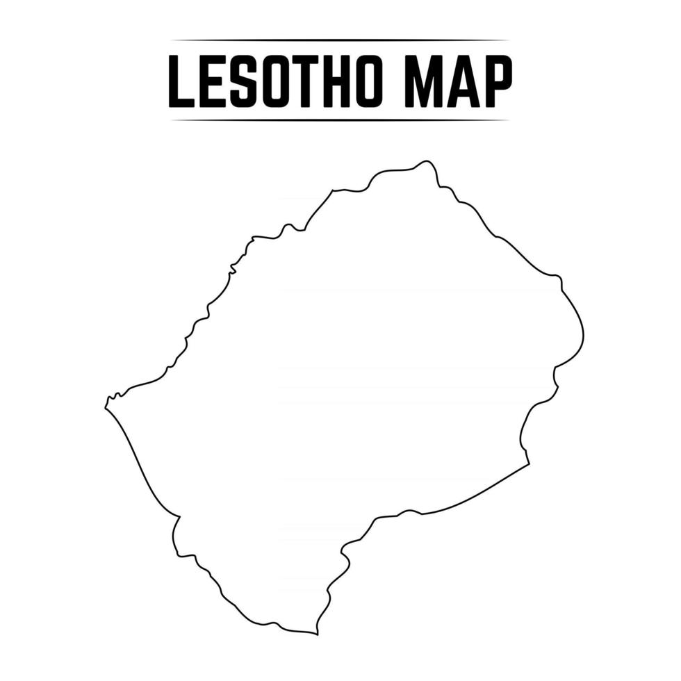 Outline Simple Map of Lesotho vector