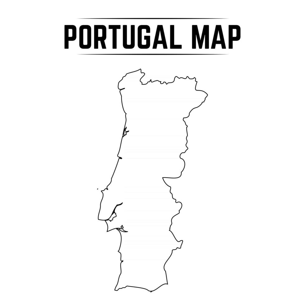 Outline Simple Map of Portugal vector