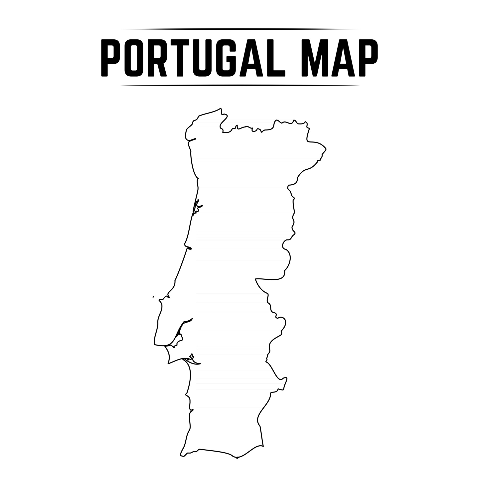 Premium Vector  Simple outline map of portugal, in sketch line style