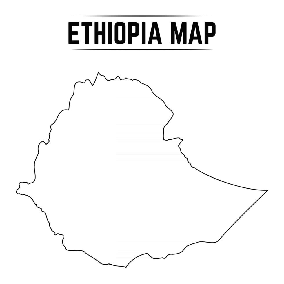 esquema simple mapa de etiopía vector