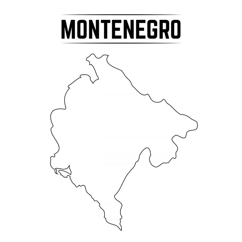 Outline Simple Map of Montenegro vector