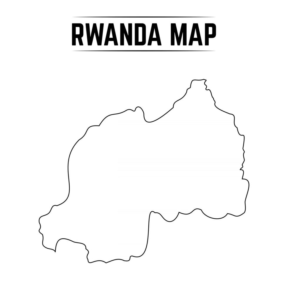 Outline Simple Map of Rwanda vector