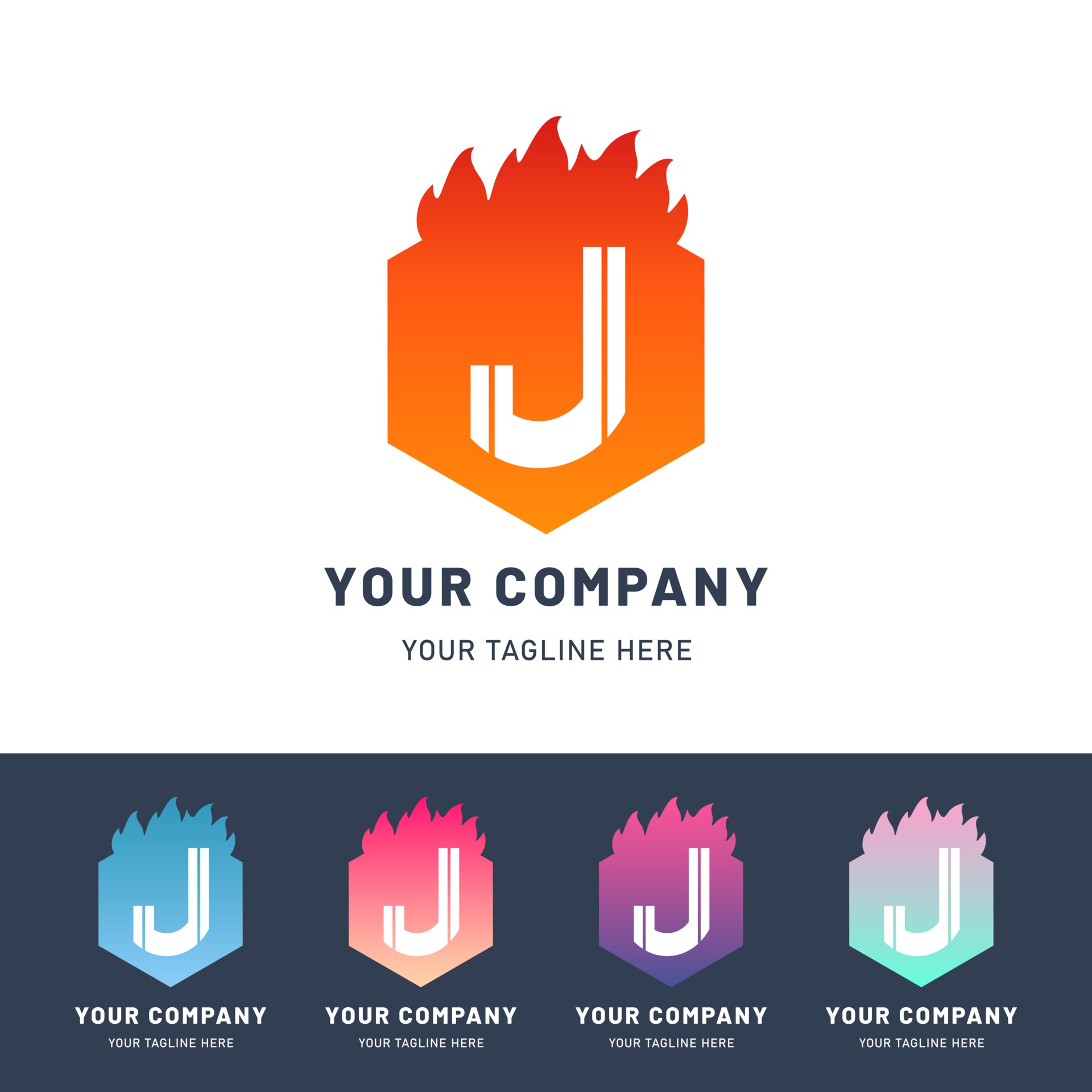 Modern Letter J Fire Logo Vector Art At Vecteezy